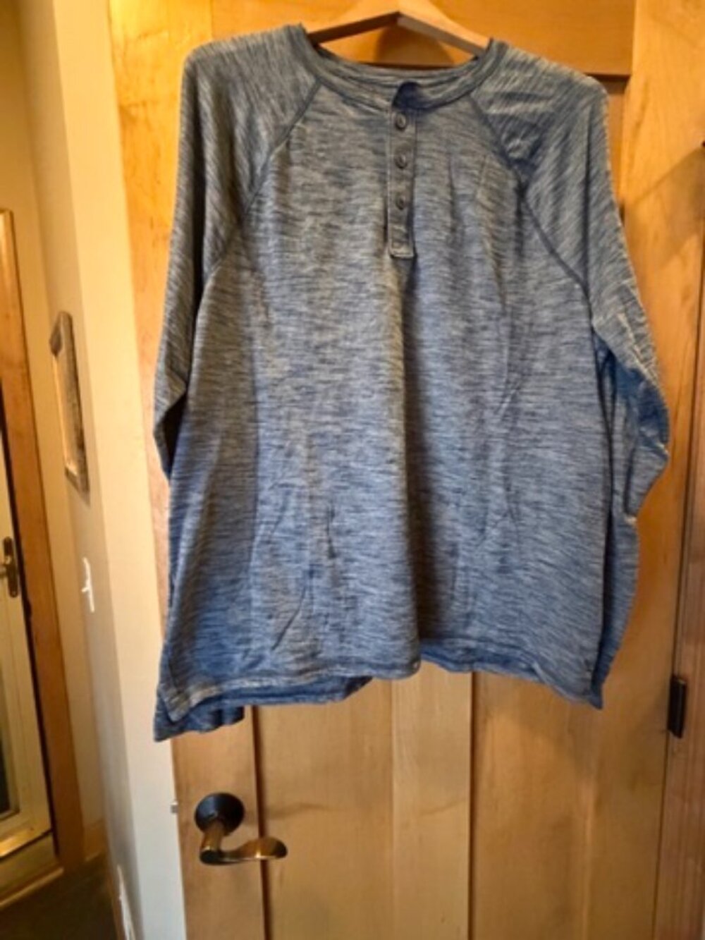 Urban Pipeline Mens Size XXL Henley Long Sleeve Cotton Blend Pattern Gray Shirt